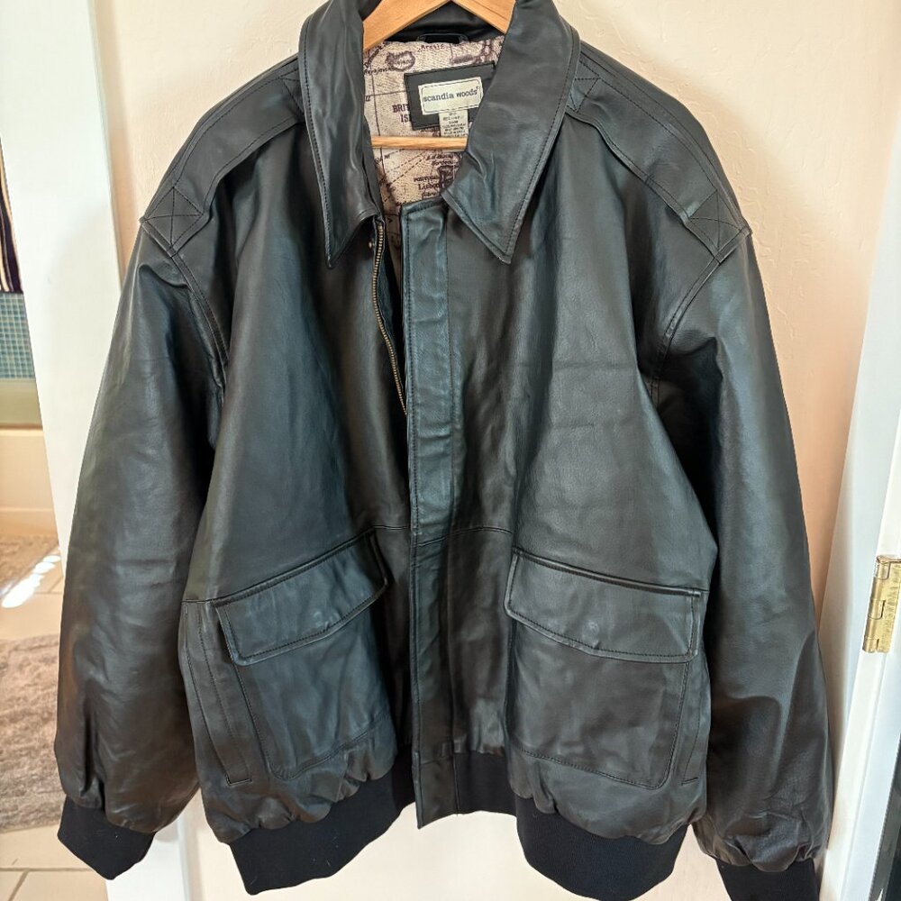 Vintage Scandia Woods Men's Leather Bomber Jacket